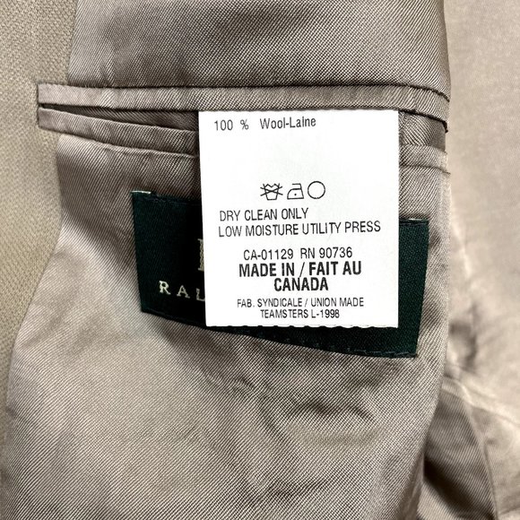 Lauren Ralph Lauren Sport Coat Blazer Jacket Mens 44R Brown 100% Wool 2-Button - Picture 5 of 9